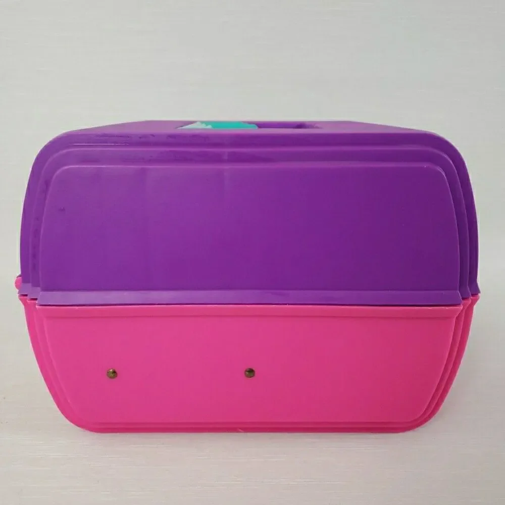 Sassaby Pink Purple Makeup Cosmetic Case Jewelry Organizer Box Mirror 102-17